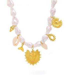 Pearl Necklace for Women - HTUTWOO™ with Gold Celestial Charms, Adjustable Jewelry, for Everyday Wear&occasions - 1 of 4
