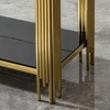 Glass Modern Console Table with Gold Stainless Steel Base, Living Room Sofa Table with Tempered Glass Top - 4 of 4