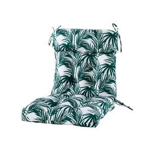 ARTPLAN Patio Chair Cushions Combined Seat and Back,Tufted Outdoor Swivel Chair Cushion with Tie,44"x20"x4"，1 Count,Floral - 1 of 4