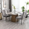 NicBex Modern Tufted Velvet Dining Chairs Set of 2, Comfy Upholstered Kitchen Side Chairs with Chrome Metal Legs & Nailhead Trim - 3 of 4