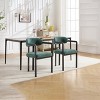 Lirago 20" Wide Modern Mid Century Green Upholstered Dining Chairs with Black Metal Legs(Set of 2) - 2 of 4
