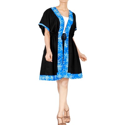 LA LEELA Women's Summer Vacation Holiday Wear Beach Front Open Slouchy Duster Beachwear Cardigans 2X-3X Sky lace, Solid