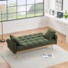 Aukfa 69"Convertible Sofa Bed with Teddy Fabric & Gold Legs - Modern Futon Couch Includes 2 Pillows, for Living Room/Bedroom - 3 of 4
