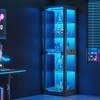 Fredees 70.8" Glass Display Cabinet with Tri-Color Motion LED Light, Storage Shelf Function, 5-Tier Curio with Pop-Up Glass Doors - 4 of 4
