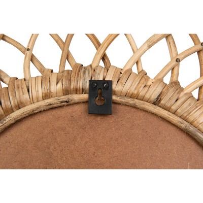Natural Bamboo Oval Full-Length Wall Mirror