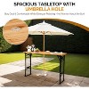 VINGLI 67" Wooden Folding Picnic Table with Umbrella Hole, Adjustable Heights – Ideal for Picnics & BBQs - 4 of 4