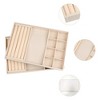 Unique Bargains Stackable Velvet Jewelry Organizer Trays with Removable Dividers for Drawer Set of 2 - 3 of 4