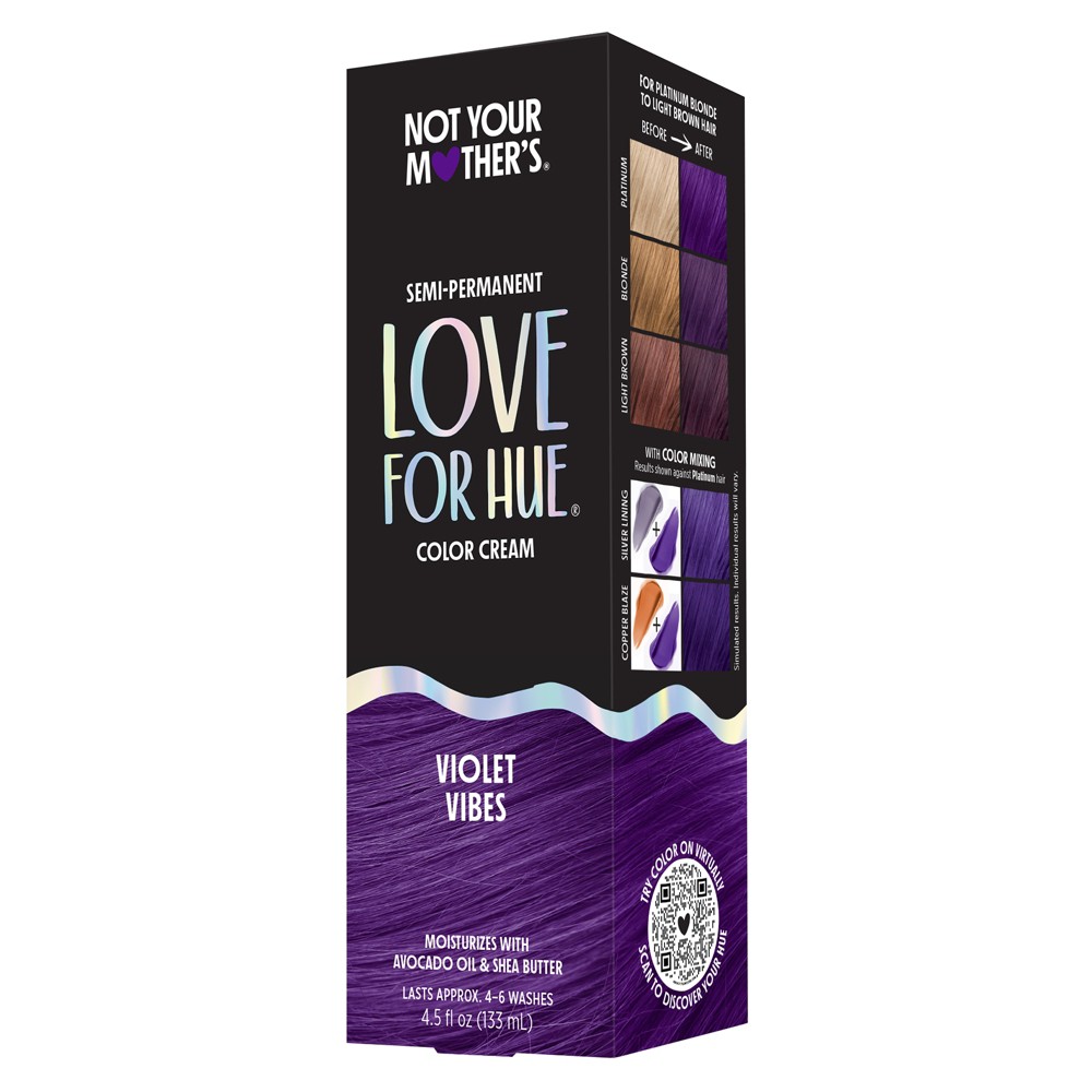 Photos - Hair Dye Not Your Mother's Love for Hue Semi-Permanent Hair Color Cream - Violet Vi