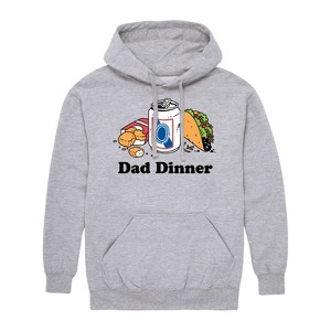 Men's - Instant Message - Dad Dinner Beer Chicken Nuggets Tacos Graphic Fleece Pullover Hoodie - 1 of 4