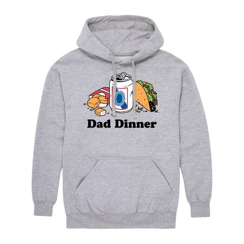 Men's - Instant Message - Dad Dinner Beer Chicken Nuggets Tacos Graphic Fleece Pullover Hoodie - image 1 of 4