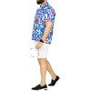 HAPPY BAY Mens Hawaiian Shirts Short Sleeve Button Down Shirt Men's Holiday Shirts Beach Casual Aloha Tropical Shirts for Men Funny L Floral Art, Blue - 3 of 4