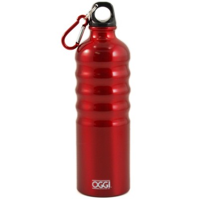 Oggi Red Aluminum Eco Friendly Sports Bottle, 26 Ounce