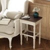 JIONJOY End Table with Wicker Shelf - Rustic Square Side Table with Espresso Tray Top - 2 of 4