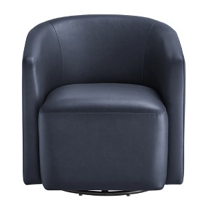 TiramisuBest Fern Green Faux Leather Swivel Barrel Chair - 1 of 4