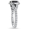 Pompeii3 2 ct Black Sapphire & Diamond Cushion Halo Engagement Ring 14K White Gold - 2 of 4