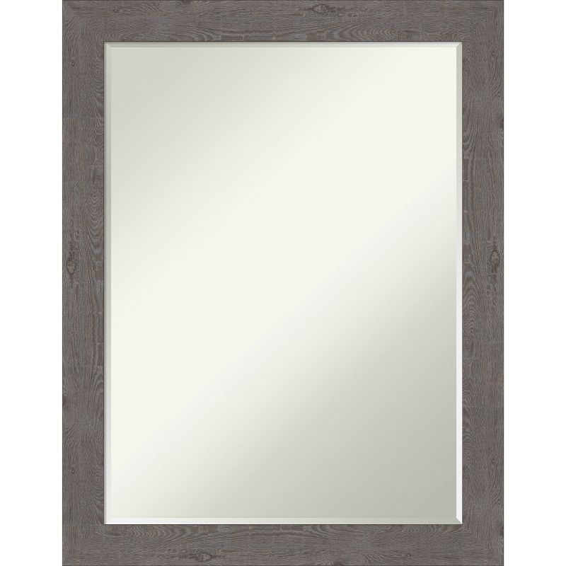 Amanti Art Rustic Plank Narrow Petite Bevel Bathroom Wall Mirror, 1 of 9