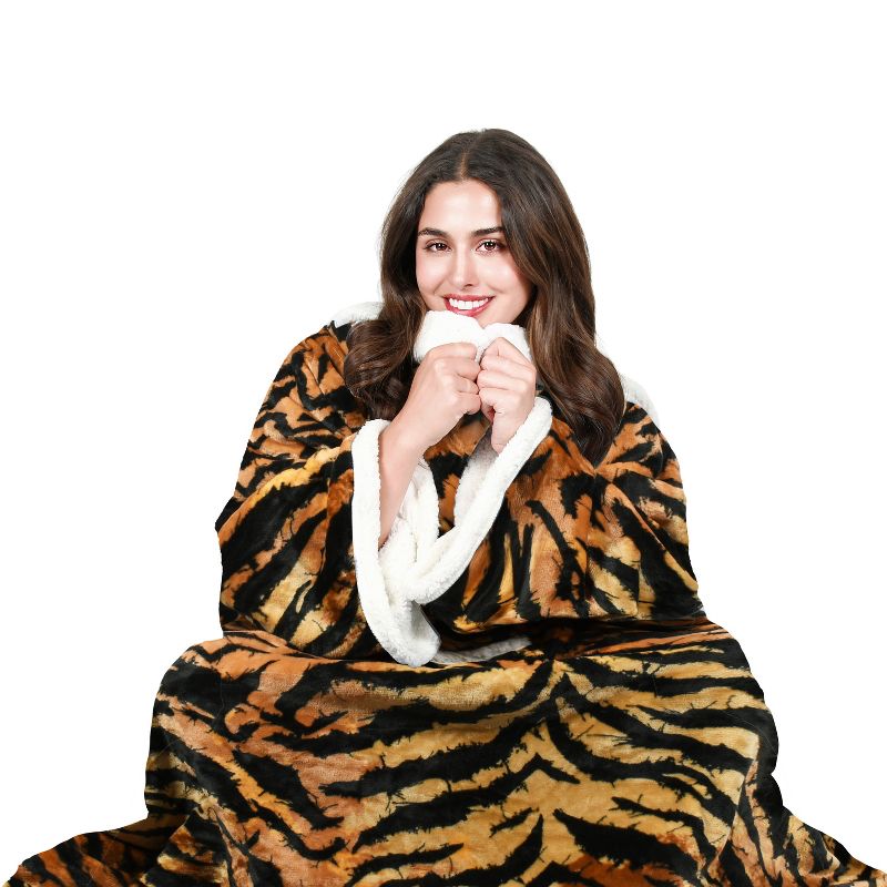 Tirrinia Wearable Blanket for Adults, Super Soft Comfy Warm Plush Throw with Sleeves TV Blanket Wrap Robe Cover for Sofa, 72" x 55", 2 of 6