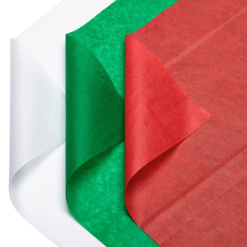 100 Sheets Red/White/Green Tissue Paper, 6 of 9