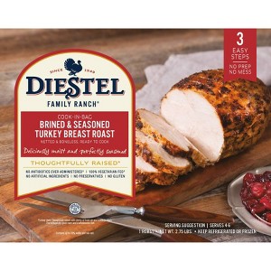 Diestel Family Ranch Cook-In-Bag Brined & Seasoned Turkey Boneless Breast Roast - 2.75lbs - 1 of 4