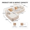 VASIP 77" Teddy Fabric Sofa ,High Density Sponge Boneless Sofa Design with Double Chaises,Sleeper Couch for Living Room,No Assembly,White - 2 of 4