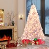 Tangkula 7.5FT Pre-lit Artificial Christmas Tree Hinged Xmas Tree with 1300 Branch Tips 550 Warm White LED Lights 8 Lighting Modes and Metal Stand - 4 of 4
