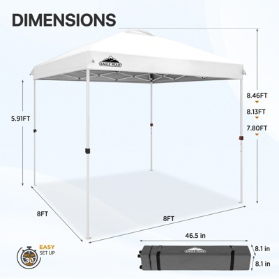 Eagle Peak 8x8 White Steel Frame Pop-Up Canopy Tent