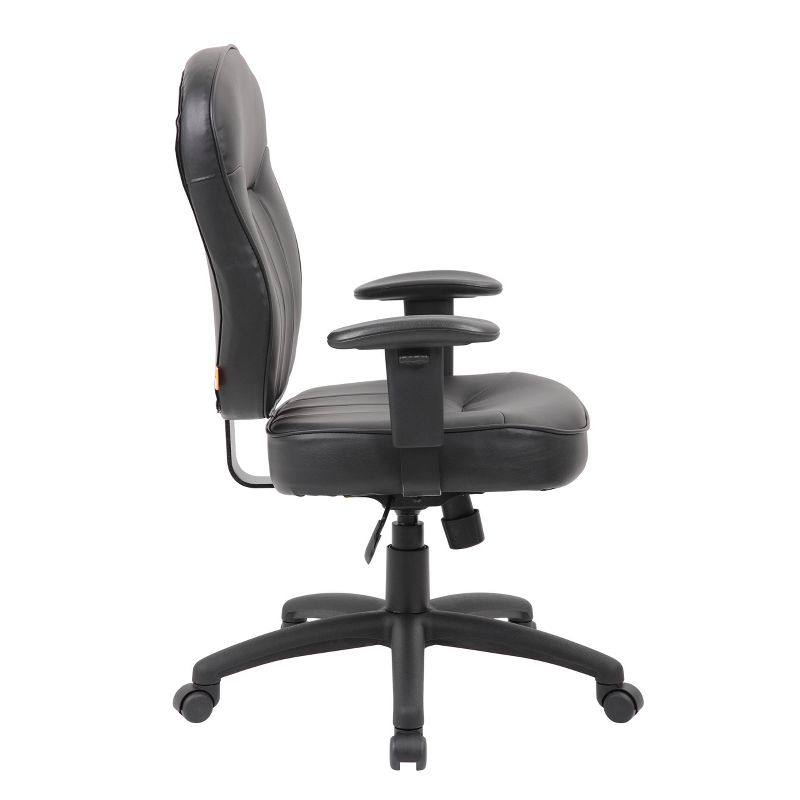 Leather Task Chair with Adjustable Arms Black - Boss Office Products, 5 of 9