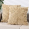 Unique Bargains Basho Leaf Pattern Solid Fluffy Plush Square Pillowcase 2 Pcs - image 3 of 4