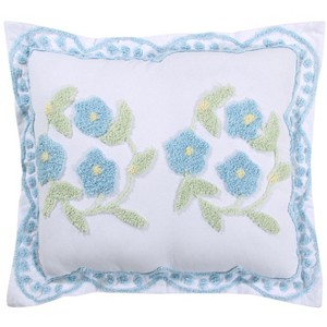 Bloomfield Collection Floral Design 100% Cotton Tufted Unique Luxurious Pillow Sham - Better Trends - 1 of 3