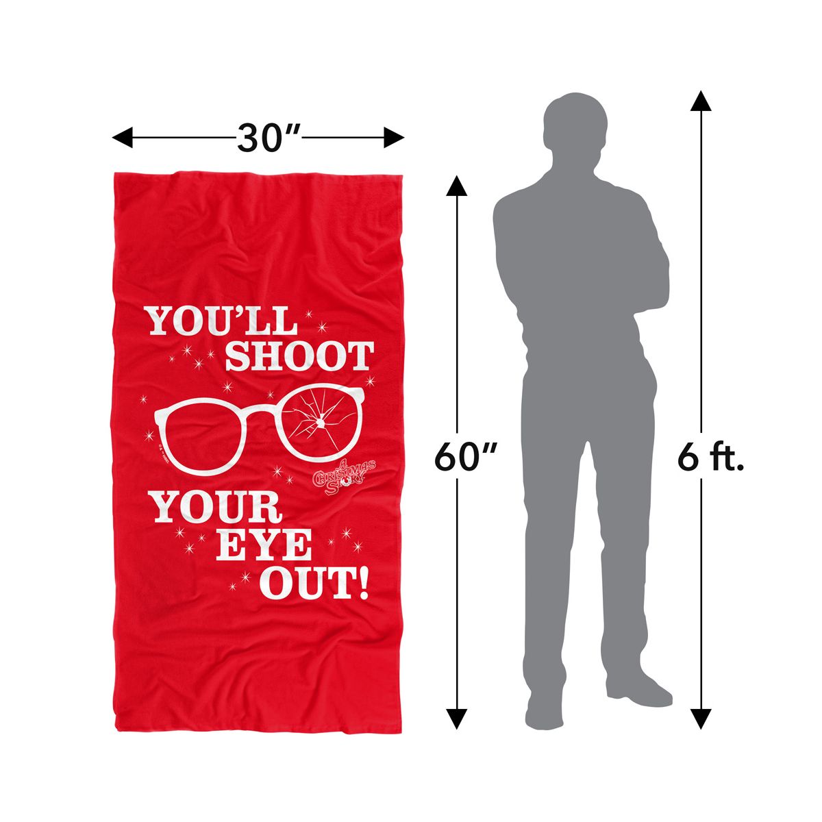 A Christmas Story Shoot Your Eye Out 30" x 60" Beach Towel - thumbnail 5