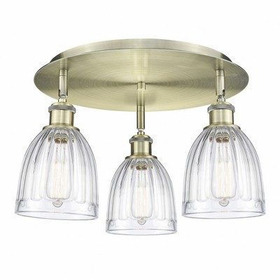 Brookfield - 3 Light Flush Mount In Art Deco Style-9.5 Inches Tall and 17.5 Inches Wide