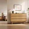 LuxenHome Oak Finish Manufactured Wood 47.2-Inch Wide 6-Drawer Horizontal Dresser Brown - 4 of 4