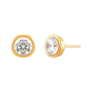 Silpada 'Shine On' Cubic Zirconia Stud Earrings in 14K Yellow Gold-Plated Sterling Silver - 1 of 4