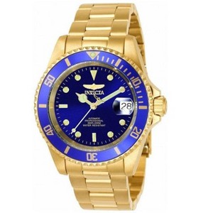 Invicta 8930C Men's Pro Diver Blue Dial Gold Plated Steel Bracelet Automatic Dive Watch with Coin Edge Bezel - 1 of 4