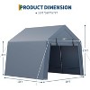 Outdoor Storage Shed Carport with Roll-up Ventilated Door and Windows, Heavy Duty Waterproof Tarp, Portable Garage for Motorcycle, Bike, Garden Tools - 2 of 4