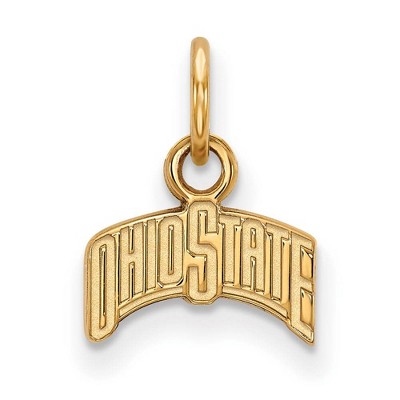 Black Bow Jewelry 10k Yellow Gold Ohio State Buckeyes NCAA Extra Small Pendant