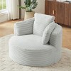 Large Corduroy Bean Bag Chair for Adults, Round Armchair with Cushioned Backrest, Soft Lounge Seating for Living Room, Apartment – Cuddlewood - 3 of 4