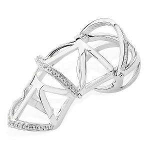 Lucy Quartermaine Art Deco Armour Ring - Bold Sterling Silver Design - 1 of 4