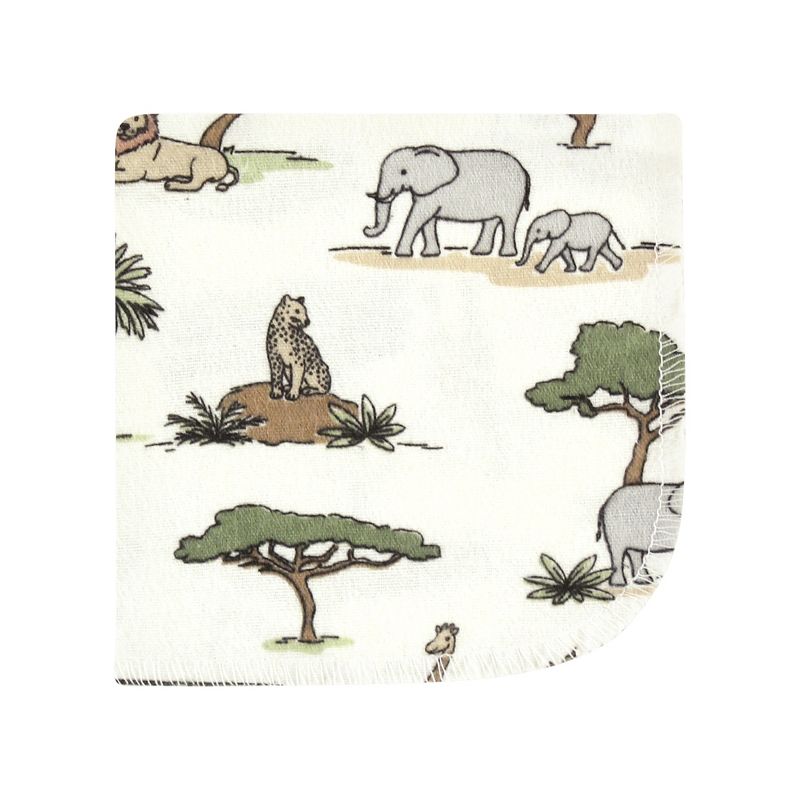 Hudson Baby Flannel Washcloths, Going On Safari 10Pk, One Size, 3 of 8