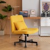 Dsvimoy Task and Office Chair Cross Legged Chair with Wheels for Home Office and Work, Yellow, 26"*22"*11" - 2 of 4