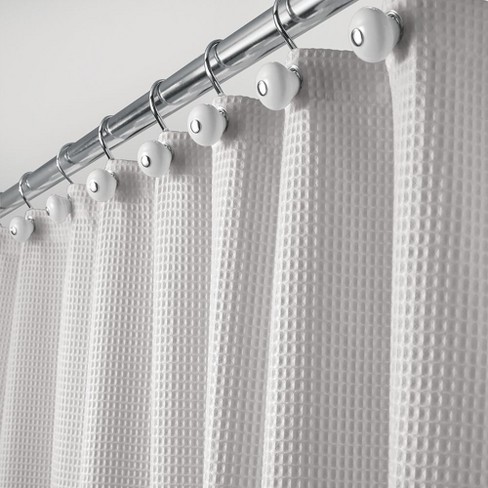 Mdesign Waffle Weave Fabric Shower, Target White Waffle Shower Curtain