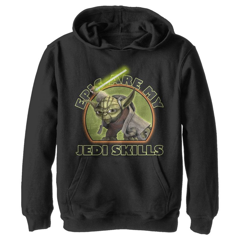 Boy's Star Wars: The Clone Wars Yoda Epic Are My Jedi Skills Pull Over Hoodie, 1 of 4