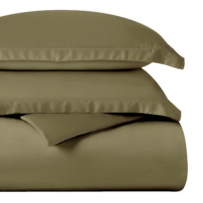 Premium Cotton 400 Thread Count Solid Duvet Cover Set by Blue Nile Mills