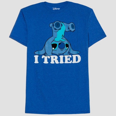 Men's Lilo & Stitch I Tried Short Sleeve Graphic Crewneck T-Shirt - Royal  Heather Blue S