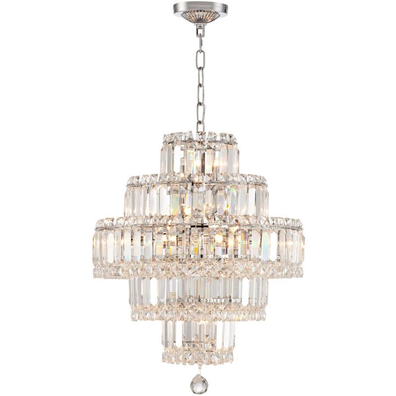 Vienna Full Spectrum Magnificence Chrome Chandelier 18 1/2" Wide Modern Faceted Crystal Glass 18-Light LED Fixture for Dining Room Home Kitchen Island, 3 of 7