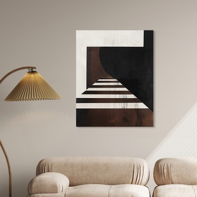 Large Black and Brown Abstract Canvas Wall Art
