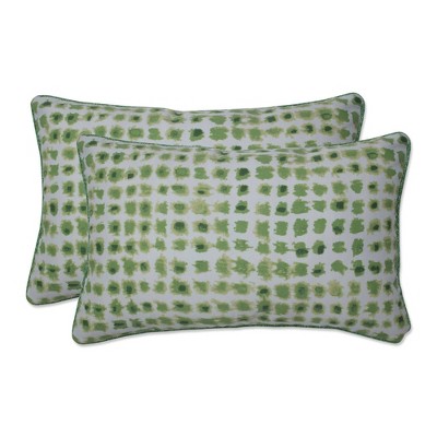 11.5"x18.5" Pillow Perfect 2pc Rectangular Throw Pillow Set Indoor/Outdoor Alauda Grasshopper: Modern Pattern, Coordinating Welt Cords