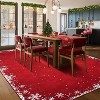 Washable Christmas Decorative Snowflake Area Rug Non-Slip Low Pile Indoor Xmas Rugs for Living Room Bedroom - 2 of 4