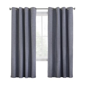 Commonwealth Maya Grommet Curtain Panel Window Dressing - Blue - 1 of 3