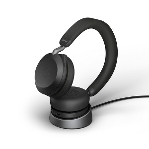 Jabra Evolve2 75 - USB-C MS Teams with Charging Stand - Black Wireless Headset / Music Headphones Black - 1 of 4